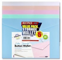 PREMTO PASTEL PKT.5 A4 BUTTON WALLET