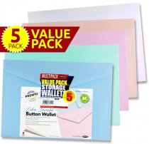 PREMTO PASTEL PKT.5 A4 BUTTON WALLET