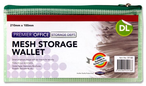 PREMIER OFFICE DL MESH WALLET 3 ASST.