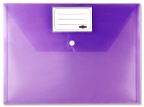 PREMIER OFFICE PKT.5 A4 MY CLEAR BAG BUTTON WALLETS - COLOURED