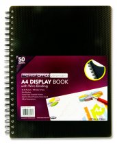 PREMIER OFFICE A4 50 POCKET WIRO DISPLAY BOOK - BLACK