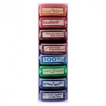 CLEVER KIDZ SET OF 8 SELF-INKING TEACHERS REWARD STAMPS SET