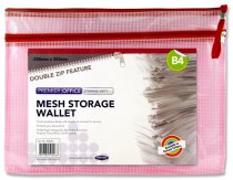 PREMIER OFFICE B4 DOUBLE ZIP MESH WALLET 3 ASST.