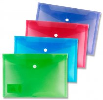 PREMIER UNIVERSAL A5 BUTTON WALLET ENVELOPE CLEAR 4 ASST.