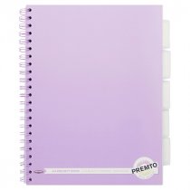 PREMTO PASTEL A4 250pg PP 5 SUBJECT WIRO PROJECT BOOK 4 ASST.