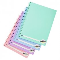 PREMTO PASTEL A4 200pg WIRO NOTEBOOK 4 ASST.