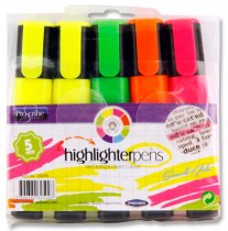 PRO:SCRIBE PKT.5 HIGHLIGHTER PENS