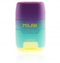 MILAN COMPACT TWIN HOLE SHARPENER & ERASER SUNSET 4 ASST CDU