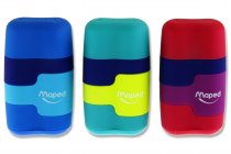 MAPED DUO CONNECT TWIN HOLE SHARPENER & ERASER - COLORFUL 3 ASST CDU