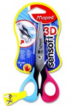 MAPED SENSOFT 13cm/5″ SCISSORS CARDED - LEFT HANDED 3 ASST.