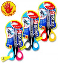 MAPED SENSOFT 13cm/5" SCISSORS CARDED - LEFT HANDED 3 ASST.