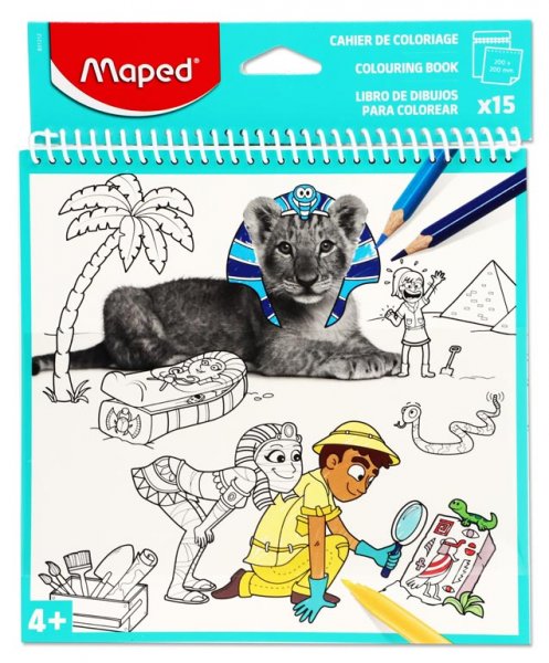 MAPED 200x200mm SPIRAL 15 SHEET COLOURING BOOK 2 ASST.