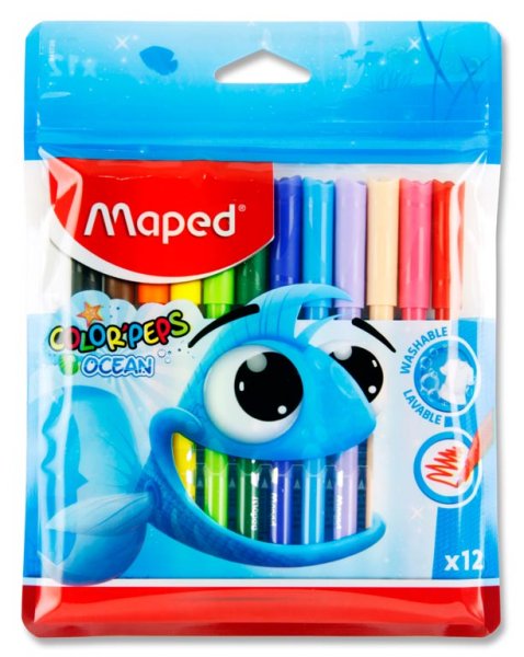 MAPED PKT.12 COLOUR'PEPS FELT TIP MARKERS - OCEAN
