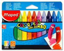 MAPED BOX 12 COLOR'PEPS WAX JUMBO CRAYONS