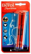 BEROL CARD OF 2 HANDWRITING PENS - BLUE