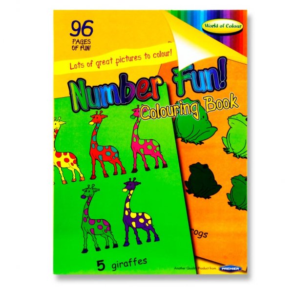 WOC A4 96pg NUMBER FUN PERFORATED COLOURING BOOK