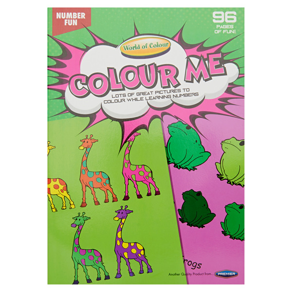 WOC A4 96pg NUMBER FUN PERFORATED COLOURING BOOK