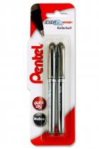 PENTEL CARD 2 ENERGEL PLUS 0.7mm ROLLERBALL GEL PENS - BLACK