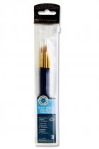 3pce BRUSH SET IN WALLET - GOLD TAKLON ROUND