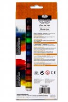 ESSENTIALS 14pce ARTIST BOX 12x12ml TUBES PAINT & 2 BRUSHES - GOUACHE