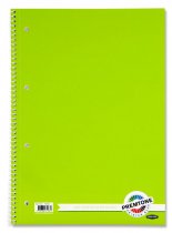 PREMTO A4 160pg SPIRAL NOTEBOOK 5 ASST.