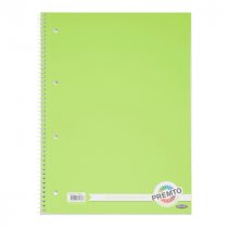 PREMTO A4 160pg SPIRAL NOTEBOOK 5 ASST.