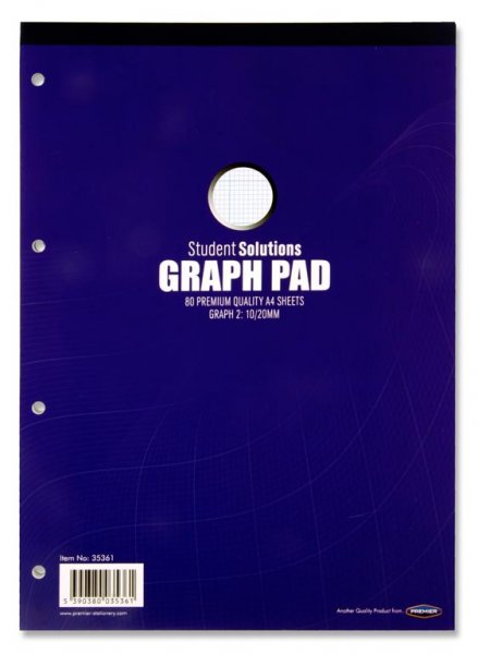 STUDENT SOLUTIONS A4 GRAPH PAD 80 SHEETS