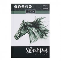 ICON A5 135gsm HARDCOVER SKETCH BOOK 64 SHEET - BLACK