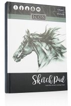 ICON A5 135gsm HARDCOVER SKETCH BOOK 64 SHEET - BLACK