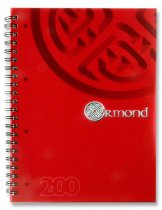 ORMOND A4 200pg PP WIRO NOTEBOOK 3 ASST.