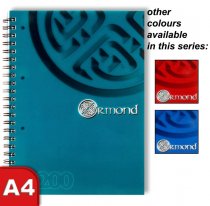 ORMOND A4 200pg PP WIRO NOTEBOOK 3 ASST.