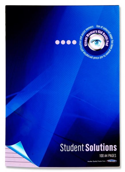 STUDENT SOLUTIONS A4 100pg VISUAL MEMORY AID REFILL PAD - LILAC