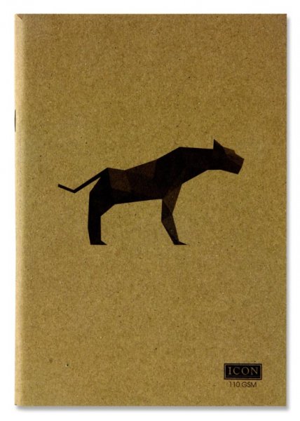 ICON A5 80pg 110gsm KRAFT SKETCH BOOK ANIMALIA DESIGN 4 ASST.