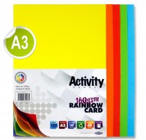 PREMIER ACTIVITY A3 160gsm CARD 200 SHEETS - RAINBOW