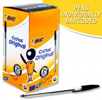 BULK BUY-BIC BOX 50 CRISTAL ORIGINAL BALLPOINT PENS - BLACK