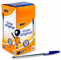 BIC CRISTAL ORIGINAL BALLPOINT PENS - BLUE