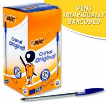 BIC CRISTAL ORIGINAL BALLPOINT PENS - BLUE