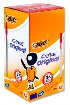 BIC CRISTAL BALLPOINT PENS - RED