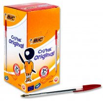 BIC CRISTAL BALLPOINT PENS - RED