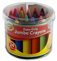 CRAYOLA TUB 24 EASY-GRIP JUMBO CRAYONS