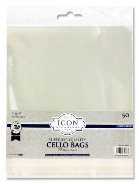ICON OCCASIONS PKT.50 7"x7" SELF SEAL CELLO BAGS