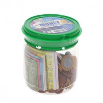 CLEVER KIDZ 190pce TUB COIN & PAPER EURO MONEY SET