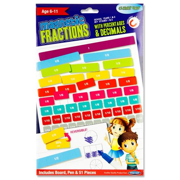 CLEVER KIDZ MAGNETIC FRACTIONS - PERCENTAGES AND DECIMAL SET