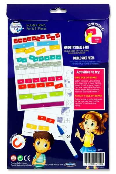 CLEVER KIDZ MAGNETIC FRACTIONS - PERCENTAGES AND DECIMAL SET