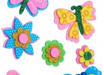 EMOTIONERY 3D FLUTTERBIES FOAM STICKERS - BUTTERFLIES & FLOWERS