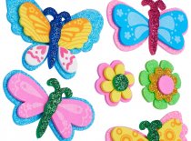 EMOTIONERY 3D FLUTTERBIES FOAM STICKERS - BUTTERFLIES & FLOWERS