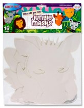 CRAFTY BITZ PKT.16 DECORATE YOUR OWN MASKS - JUNGLE ANIMALS