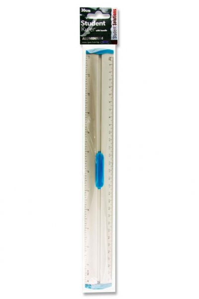 STUDENT SOLUTIONS 30cm ALUMINIUM RULER WITH GRIP 3 ASST.