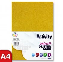 PREMIER ACTIVITY A4 250gsm GLITTER CARD 10 SHEETS - GOLD