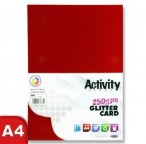 PREMIER ACTIVITY A4 250gsm GLITTER CARD 10 SHEETS - RED